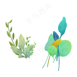 水彩叶子大自然景观