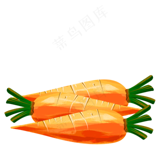 手绘新鲜蔬菜胡萝卜三只