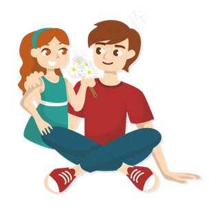 送花给爸爸矢量素材