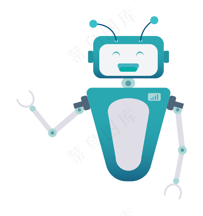 科技卡通风格机器人矢量图,免抠元素