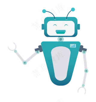 科技卡通风格机器人矢量图,免抠元素