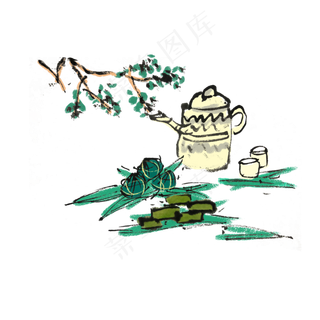 端午节包粽子手绘