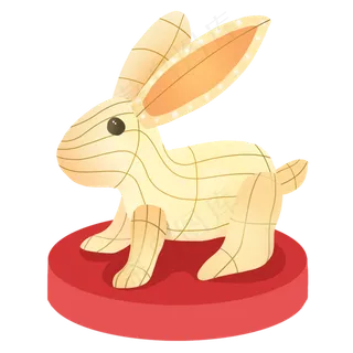 元宵节兔子花灯免抠PNG素材