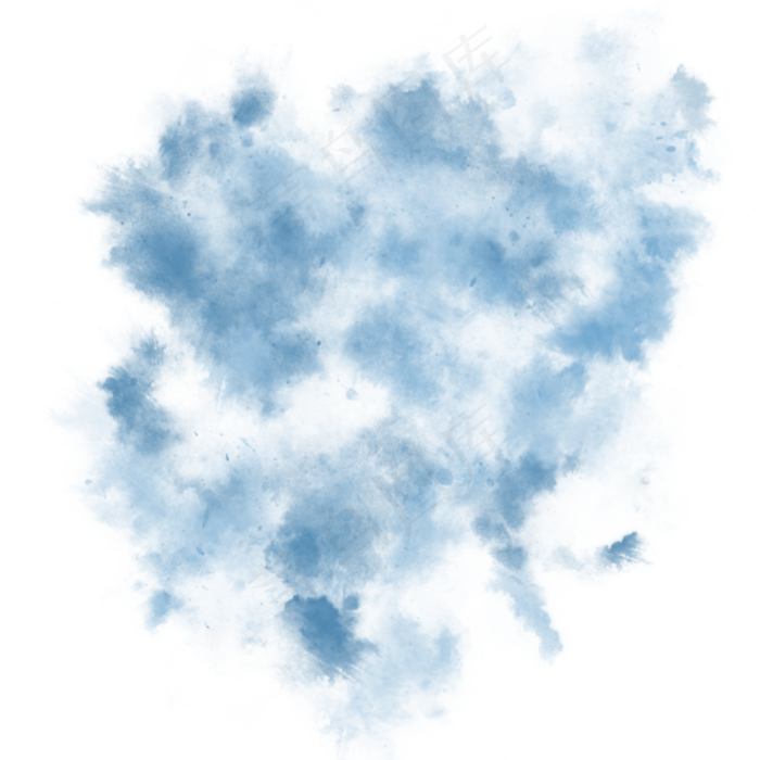 清新水彩蓝色晕染