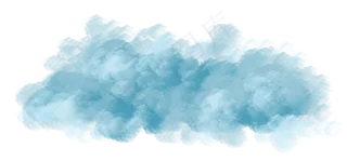 手绘水彩写实蓝色云彩