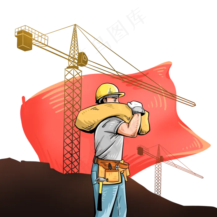 五一劳动节辛苦感恩,免抠元素(2000*2000px 300 dpi )psd模版下载