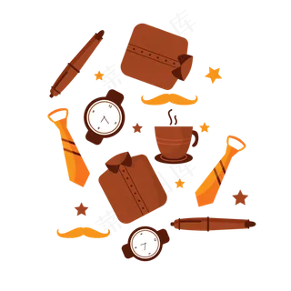 爸爸父亲节日免扣图标装饰