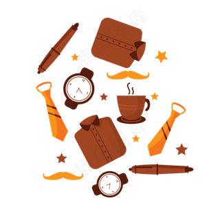 爸爸父亲节日免扣图标装饰