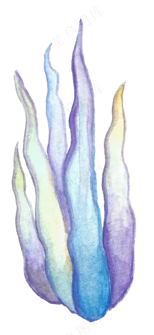 卡通水彩水草海藻 卡通水彩水草海藻