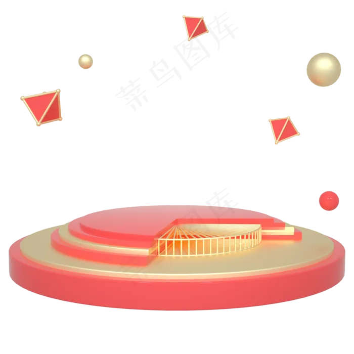 C4D电商主题舞台圆盘底座漂浮免抠(2000*2000px 300 dpi )
