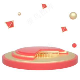 C4D电商主题舞台圆盘底座漂浮免抠
