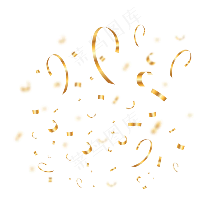 金色漂浮丝带设计元素,免抠元素(1024*1369px)ai矢量模版下载