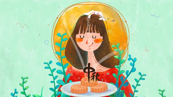 中秋节主题小清新插画