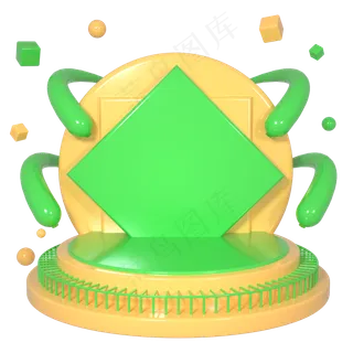 C4D端午节618立体几何电商