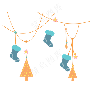 圣诞节节日挂饰装饰,免抠元素