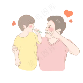 父亲节温馨刷牙