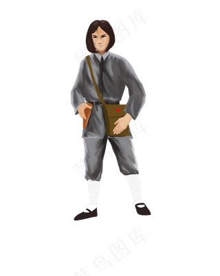 建军节八路军战士女卫生员