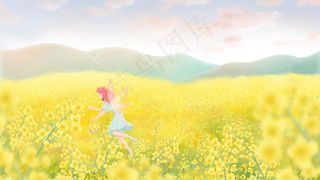 仙女赏花采花游玩