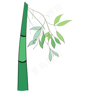 春季带竹叶的竹子元素