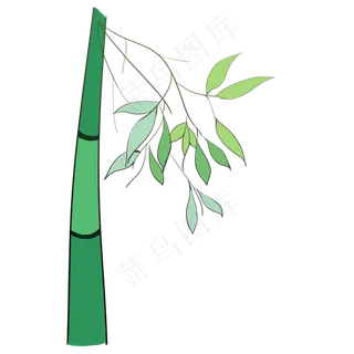 春季带竹叶的竹子元素