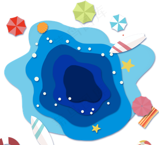 卡通夏季装饰海洋剪纸