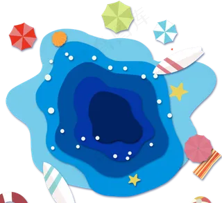 卡通夏季装饰海洋剪纸