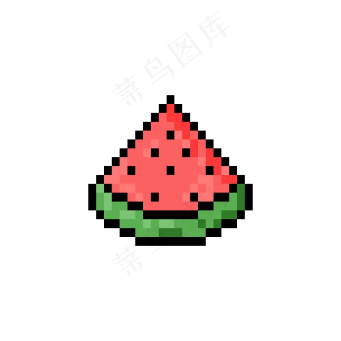 卡通像素风像素画食物水果西瓜(2000X2000(DPI:300))psd模版下载