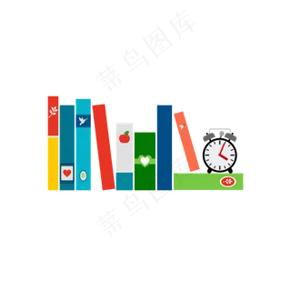 毕业季书本卡通矢量图