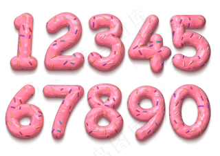 甜甜圈风格可爱数字