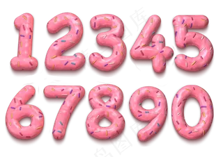 甜甜圈风格可爱数字