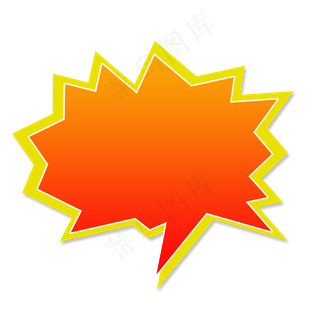 春天黄红色爆炸标签,免抠元素