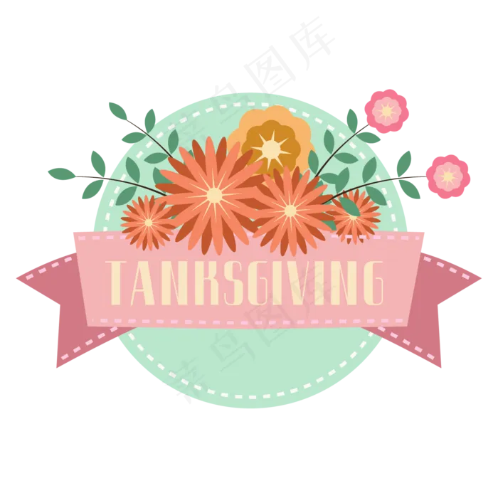 感恩节矢量边框装饰,免抠元素(1418*1418px 300 dpi )ai矢量模版下载