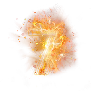 光芒层次火焰倒计时数字7