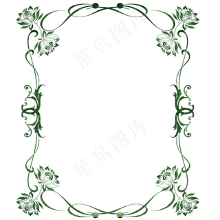 荷花荷叶边框平面花边