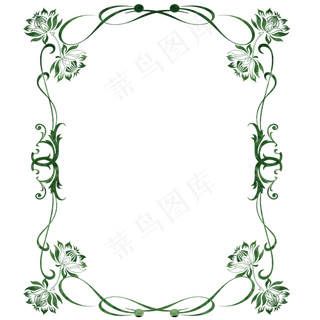 荷花荷叶边框平面花边