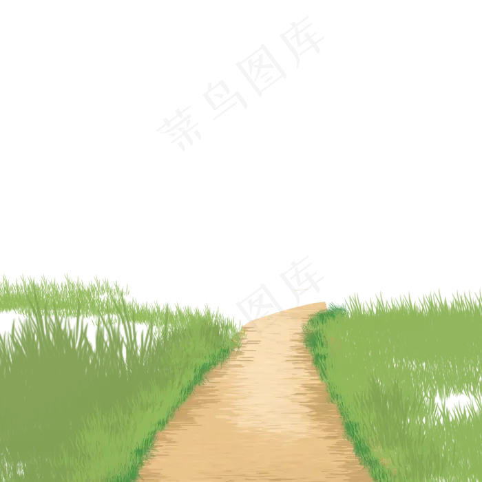 绿色植物道路元素,免抠元素(2000X2000(DPI:300))psd模版下载