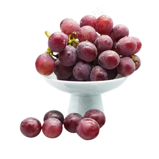 白色果盘葡萄