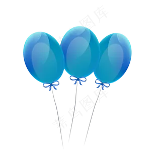 蓝色气球,免抠元素
