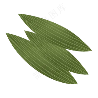 深绿色端午节手绘粽叶