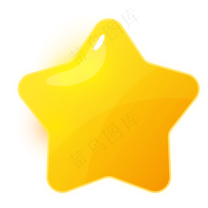 手绘黄色五角星插画,免抠元素