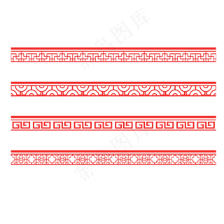 中国风图案祥云边框花纹喜庆装饰,免抠元素