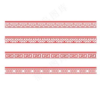 中国风图案祥云边框花纹喜庆装饰,免抠元素