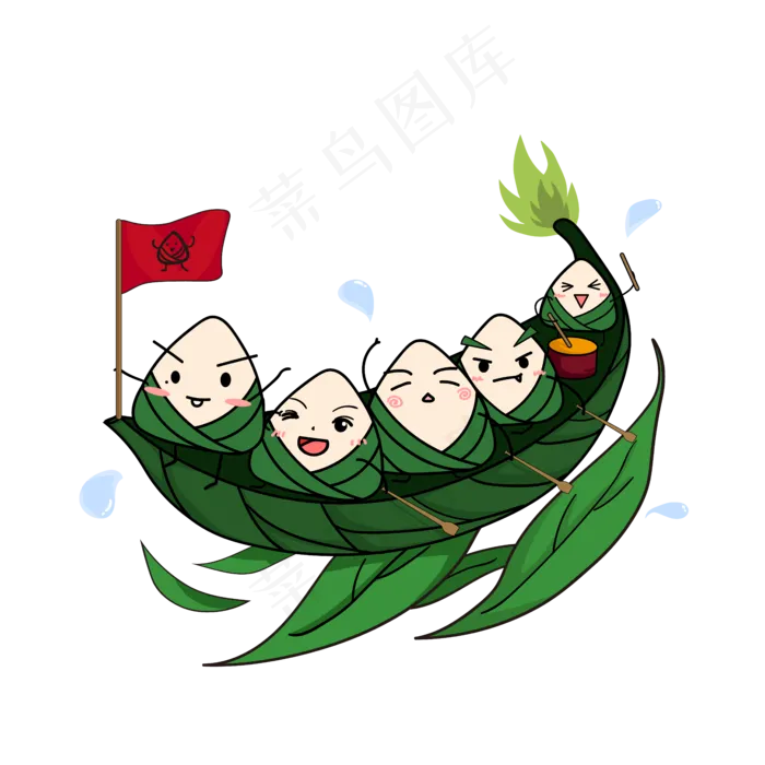 粽子赛龙舟(3000X3000(DPI:300))ai矢量模版下载