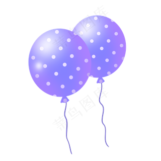 蓝紫色波点六一儿童节气球