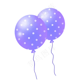 蓝紫色波点六一儿童节气球
