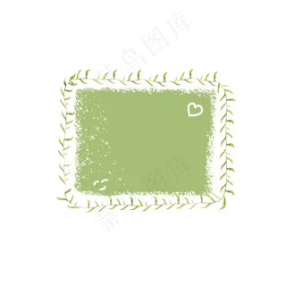 手绘绿色植物叶子卡通可爱边框可