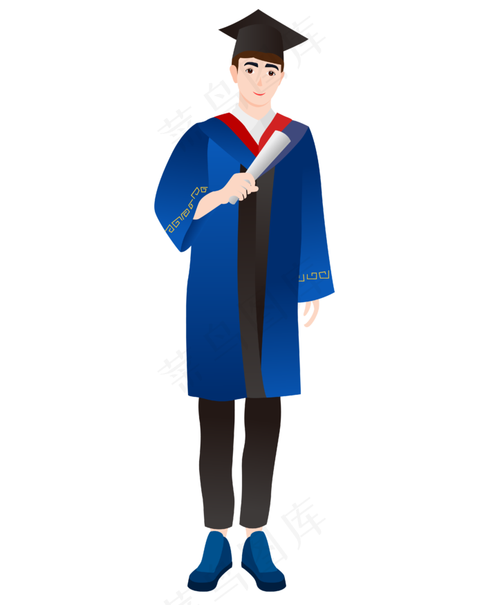 矢量穿学士服的毕业学生(4167*5208px 300 dpi )ai矢量模版下载