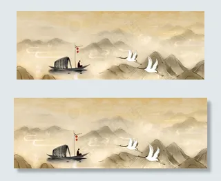 中国风古韵禅平面广告