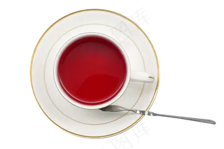 白色杯子玫瑰花茶