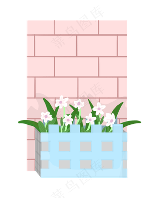 粉色的墙纸绿色的盆栽